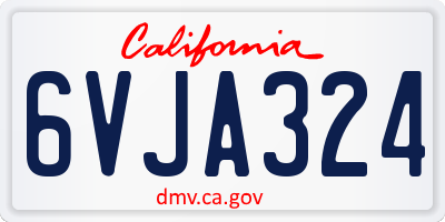 CA license plate 6VJA324