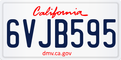 CA license plate 6VJB595