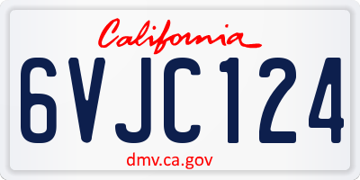CA license plate 6VJC124
