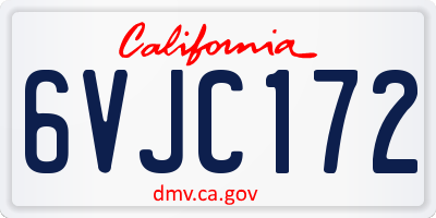 CA license plate 6VJC172