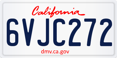 CA license plate 6VJC272
