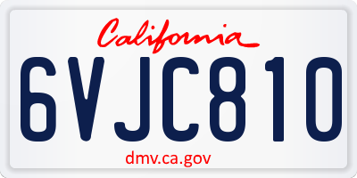 CA license plate 6VJC810