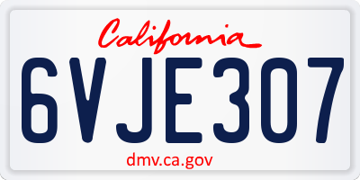 CA license plate 6VJE307