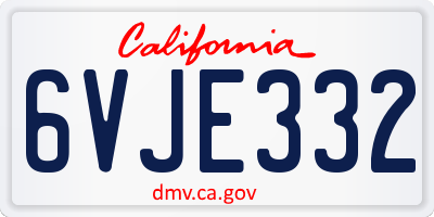 CA license plate 6VJE332