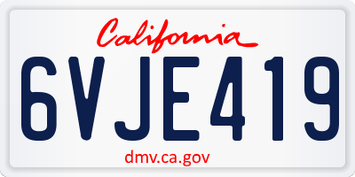 CA license plate 6VJE419