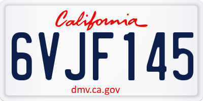 CA license plate 6VJF145