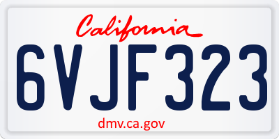 CA license plate 6VJF323