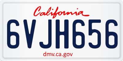 CA license plate 6VJH656