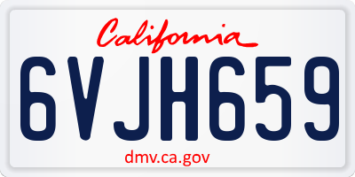CA license plate 6VJH659
