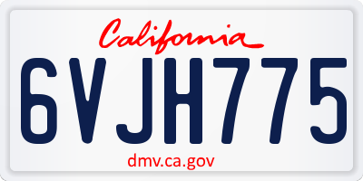 CA license plate 6VJH775