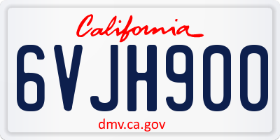 CA license plate 6VJH900