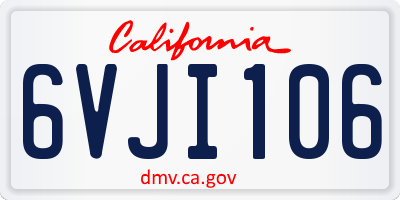 CA license plate 6VJI106