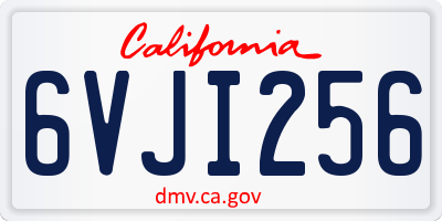 CA license plate 6VJI256