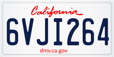 CA license plate 6VJI264