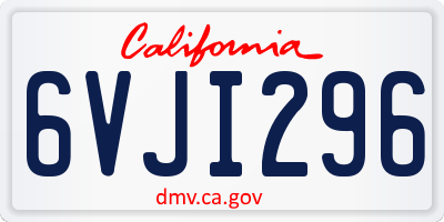 CA license plate 6VJI296