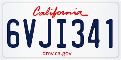 CA license plate 6VJI341