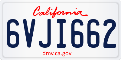 CA license plate 6VJI662