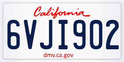 CA license plate 6VJI902