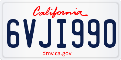 CA license plate 6VJI990