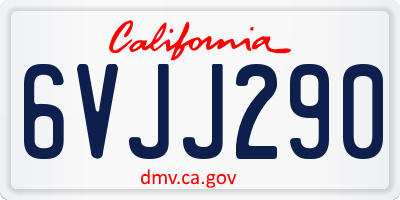 CA license plate 6VJJ290