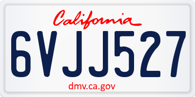 CA license plate 6VJJ527