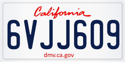 CA license plate 6VJJ609