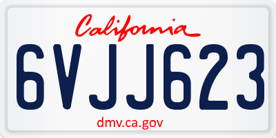 CA license plate 6VJJ623