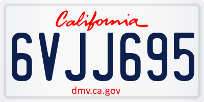 CA license plate 6VJJ695