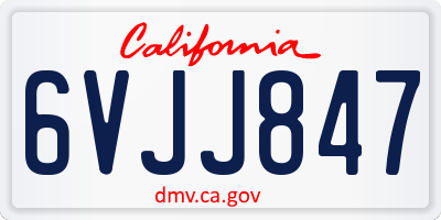CA license plate 6VJJ847