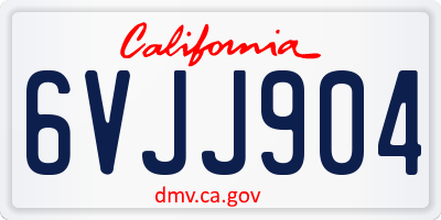 CA license plate 6VJJ904