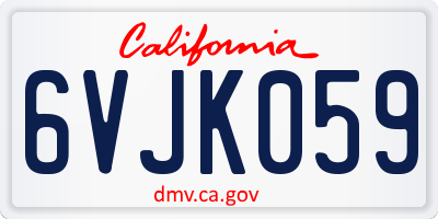CA license plate 6VJK059