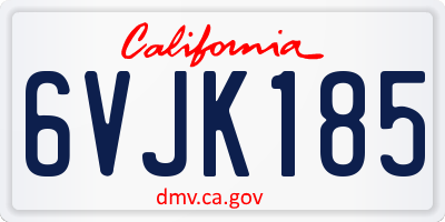 CA license plate 6VJK185