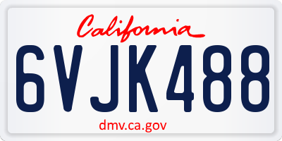 CA license plate 6VJK488