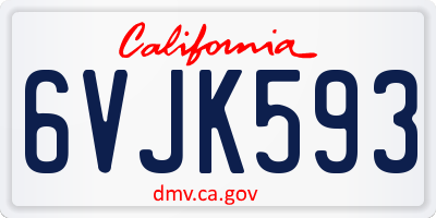 CA license plate 6VJK593