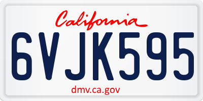 CA license plate 6VJK595