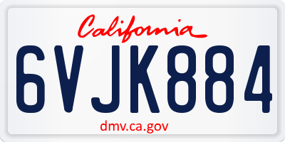 CA license plate 6VJK884