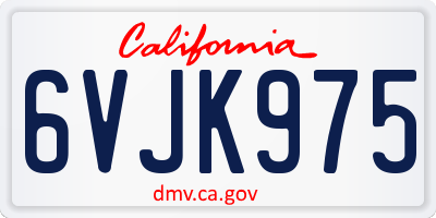 CA license plate 6VJK975
