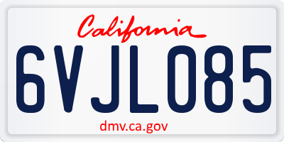 CA license plate 6VJL085