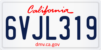 CA license plate 6VJL319