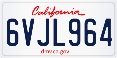 CA license plate 6VJL964