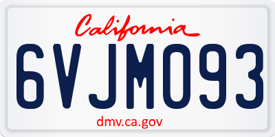 CA license plate 6VJM093