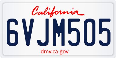CA license plate 6VJM505