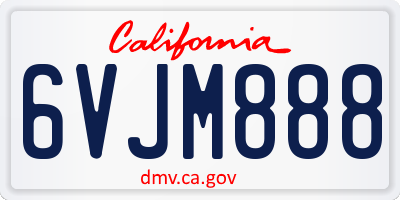 CA license plate 6VJM888