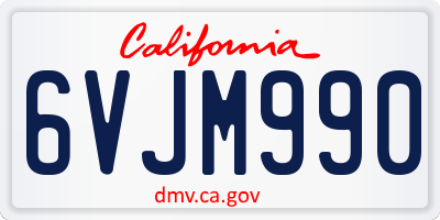 CA license plate 6VJM990