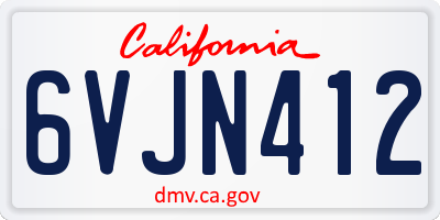 CA license plate 6VJN412