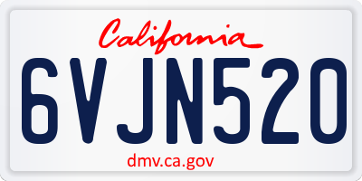 CA license plate 6VJN520