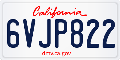 CA license plate 6VJP822