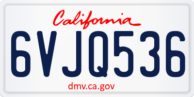 CA license plate 6VJQ536