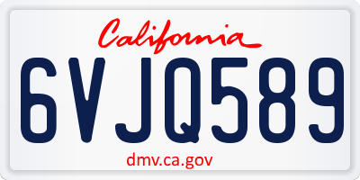 CA license plate 6VJQ589