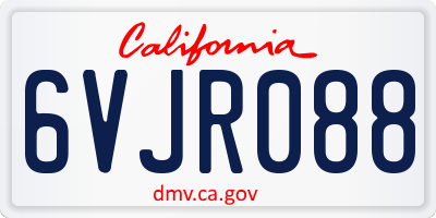CA license plate 6VJR088